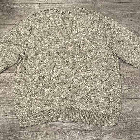 Lucky Brand Sweater Mens XL Neutral V Neck Knit Casual Preppy Lightweight - Picture 4 of 8